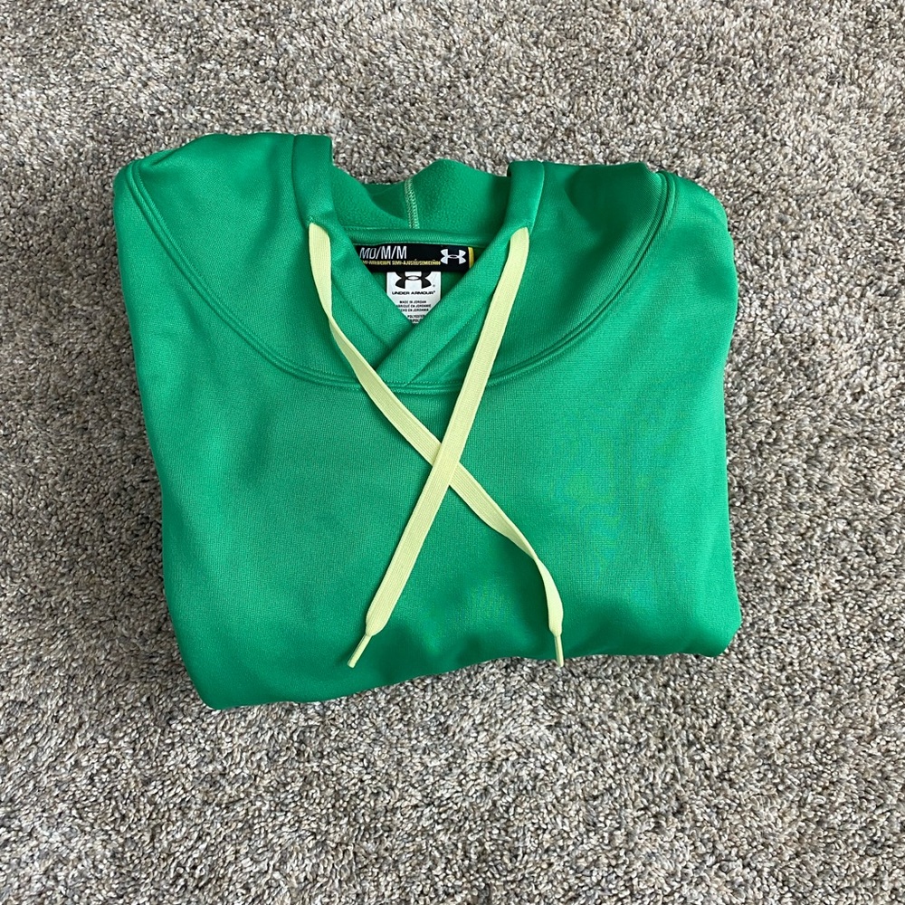 Under Armour Green Pullover Hoodie with Yellow Accents